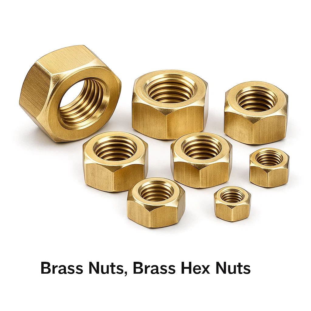 Brass Nuts, Brass UNC UNF nuts, Brass CDA 360 C36000 Nuts, Brass metric nuts