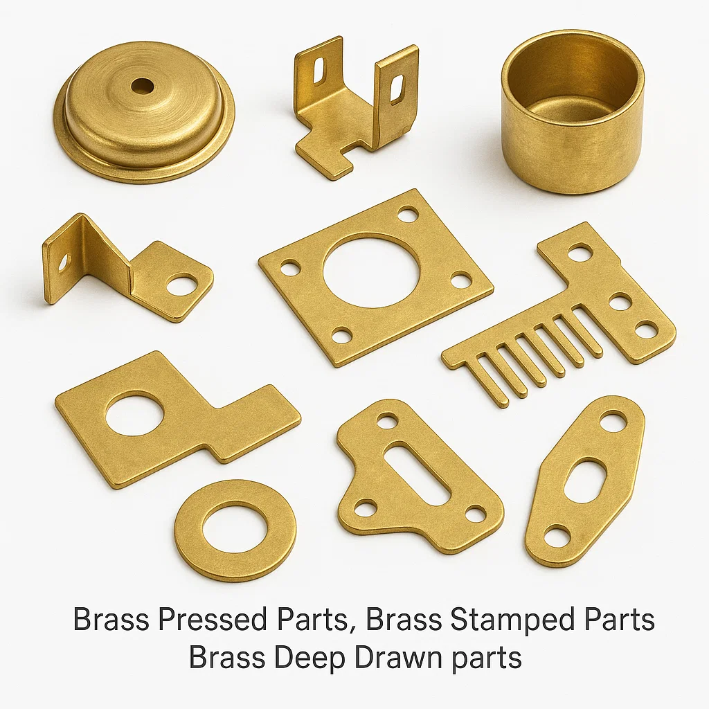 Brass Pressed Parts, Brass Stamped Parts. Brass Deep Drawn parts