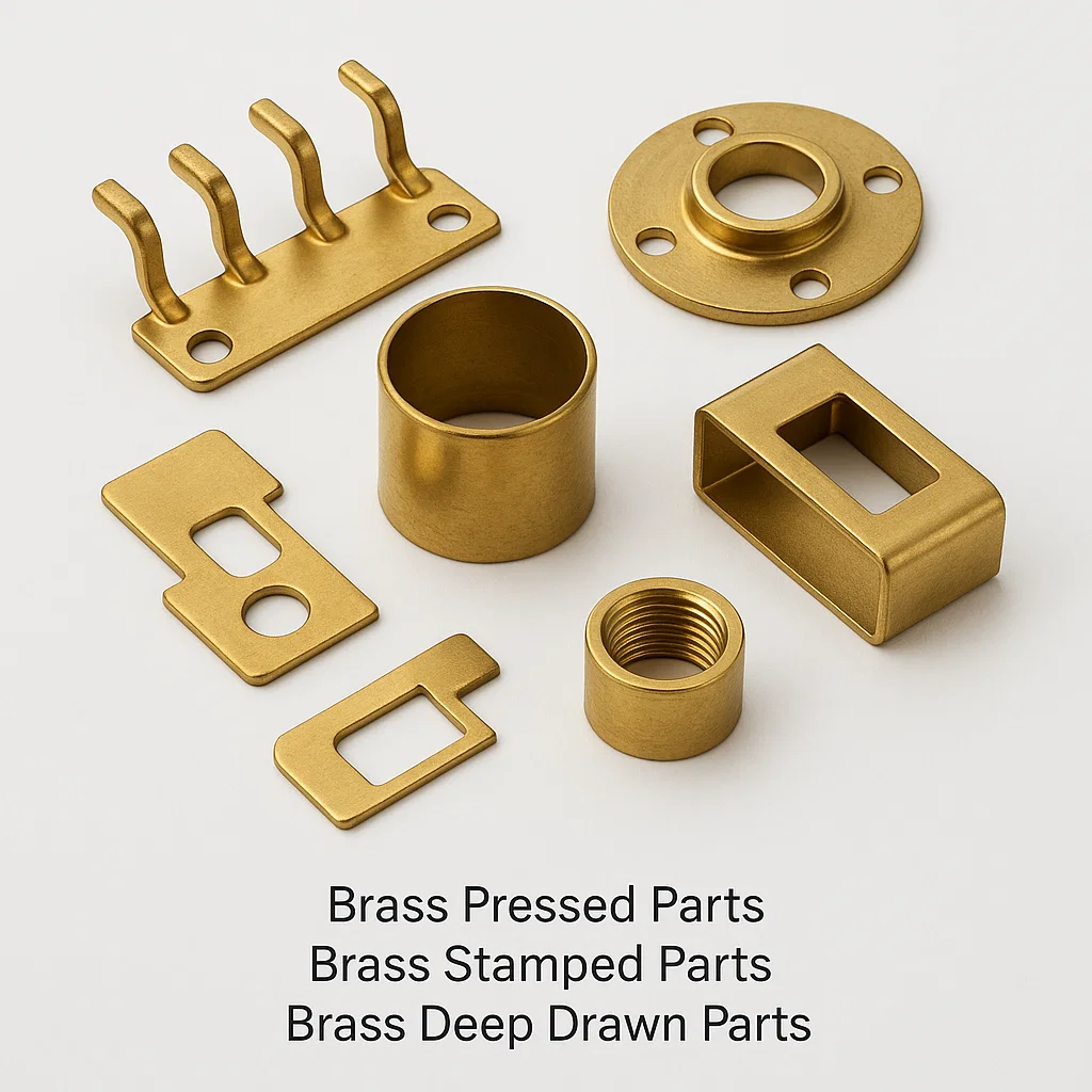 Brass Pressed Parts, Pressed components, Brass Stamped Parts. Brass Deep Drawn parts