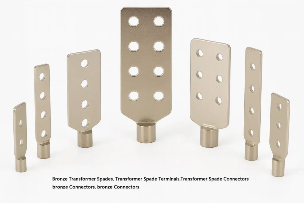 Bronze Cast Transformer Spades and Spade Connectors (NEMA Spacing)