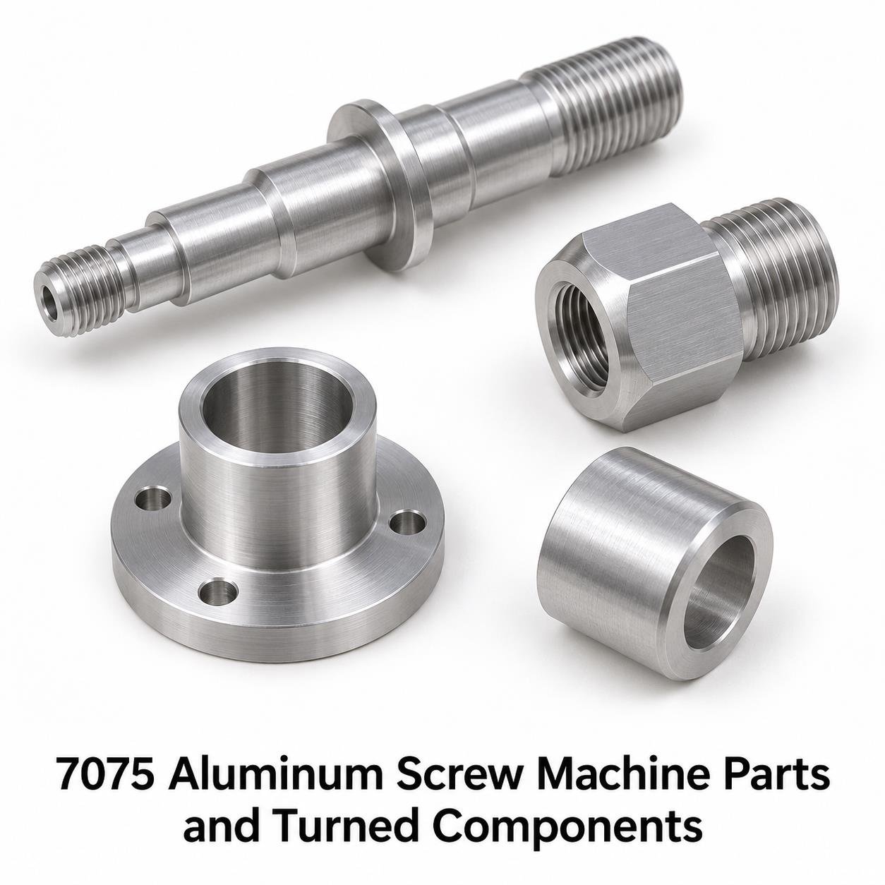 7075 Aluminum Screw Machine Parts and Turned Components — representative machined component range