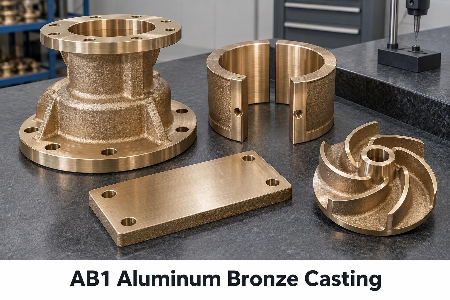 AB1 Aluminum Bronze Casting ring and sectioned component illustration