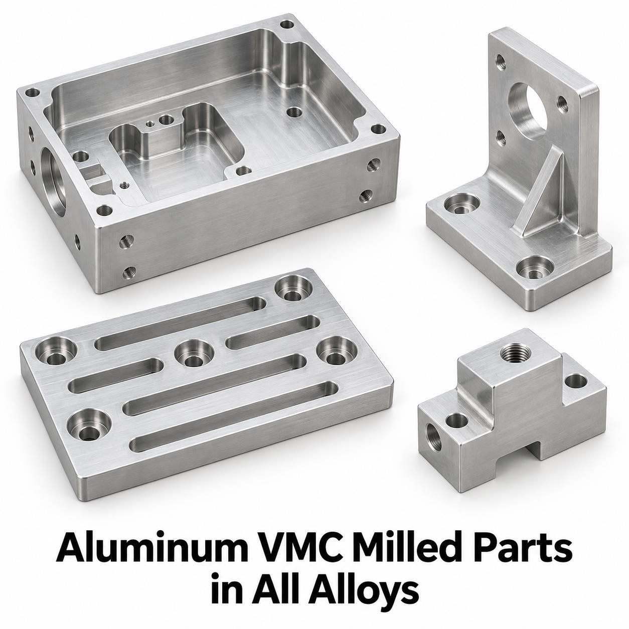 Aluminum VMC Milled Parts in All Alloys — representative machined component range
