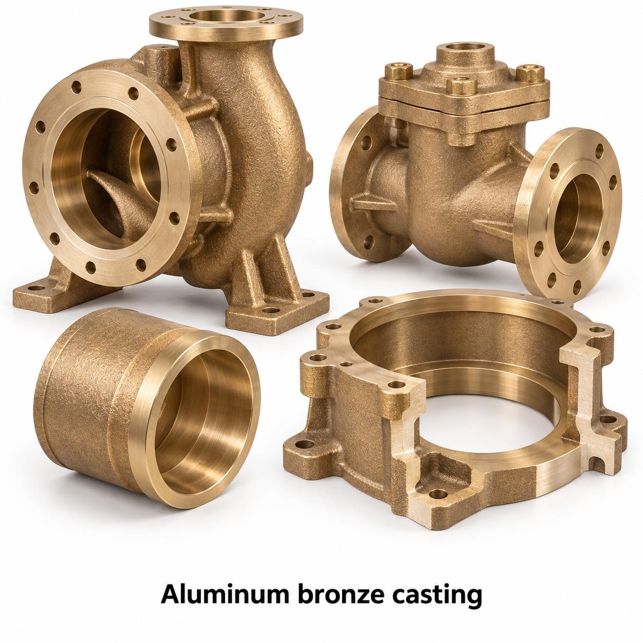Aluminum bronze casting ring and sectioned component illustration