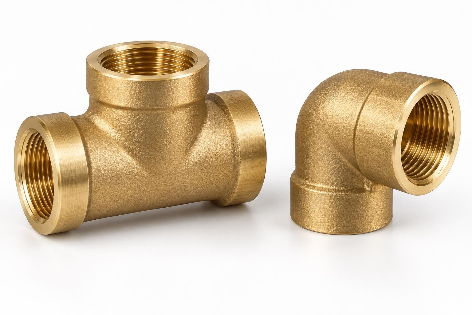C37700 forged brass tee and elbow with machined threaded ports