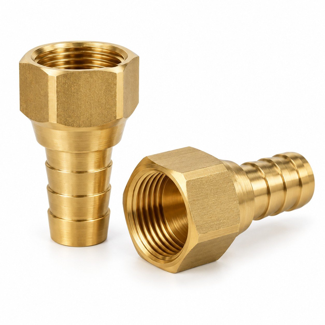 Brass Female NPT-NPTF Hose Nipples hose stem and threaded connection variants