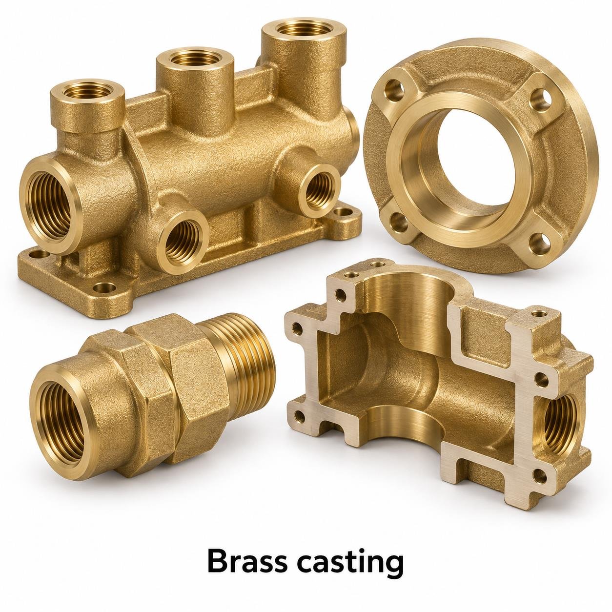 Brass casting ring and sectioned component illustration