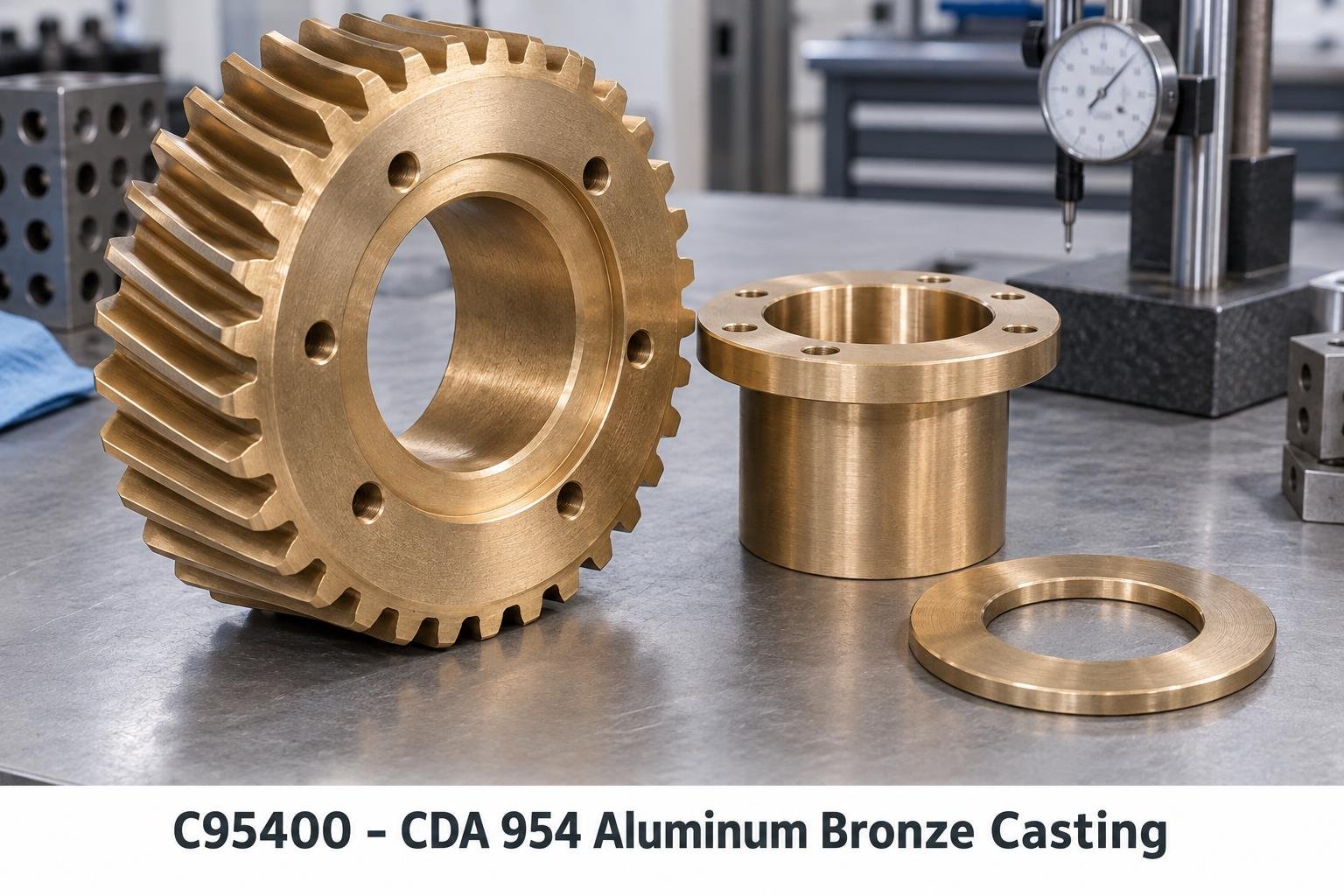 C95400 - CDA 954 Aluminum Bronze Casting ring and sectioned component illustration