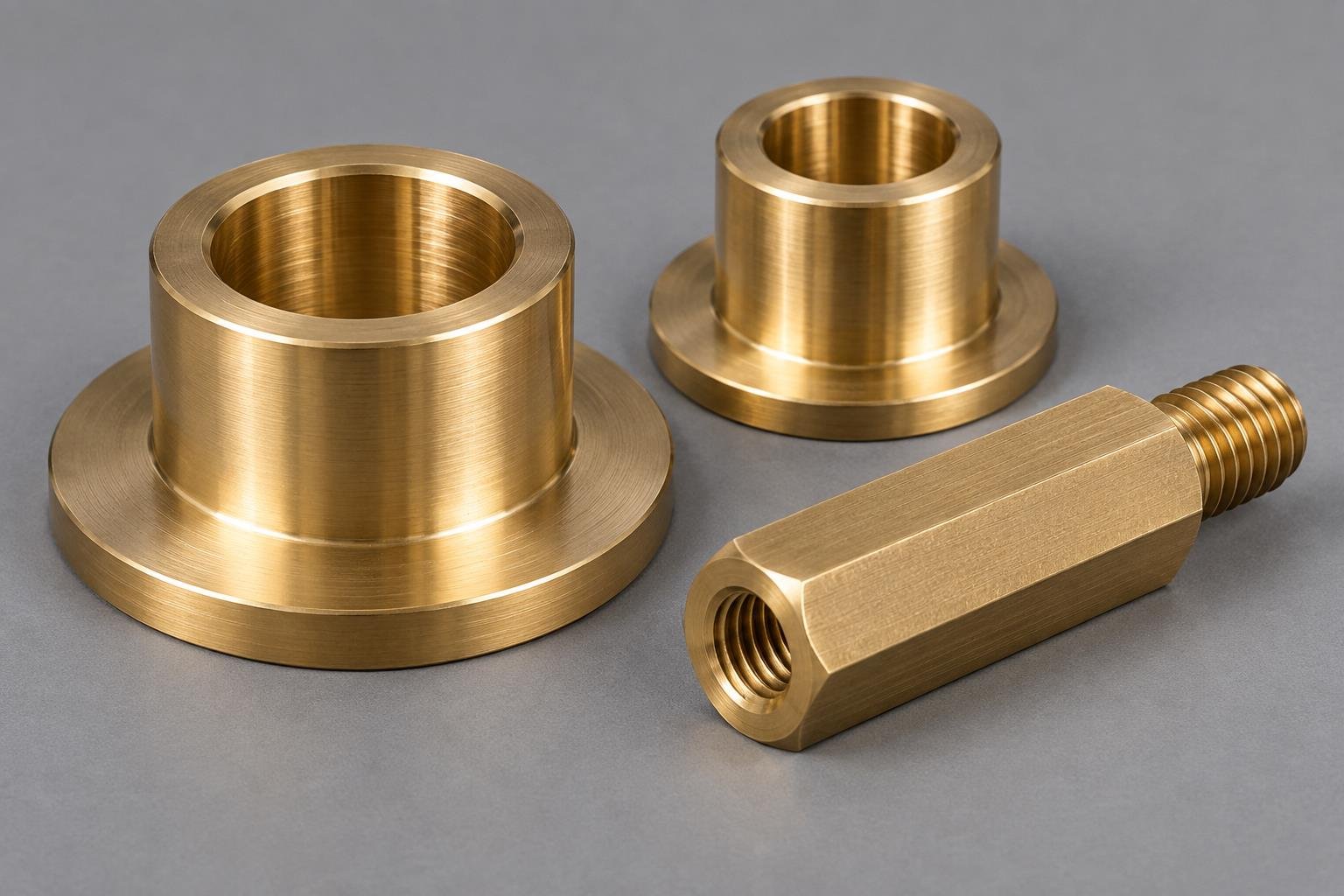 CW614N brass flanged bushings and threaded hex standoff