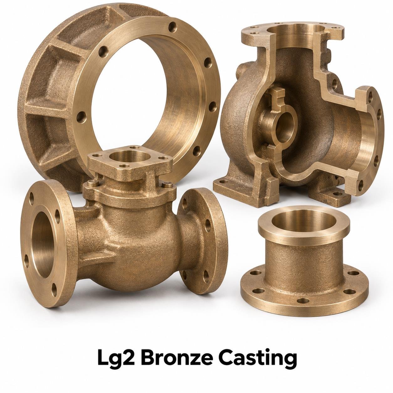 Lg2 Bronze Casting ring and sectioned component illustration