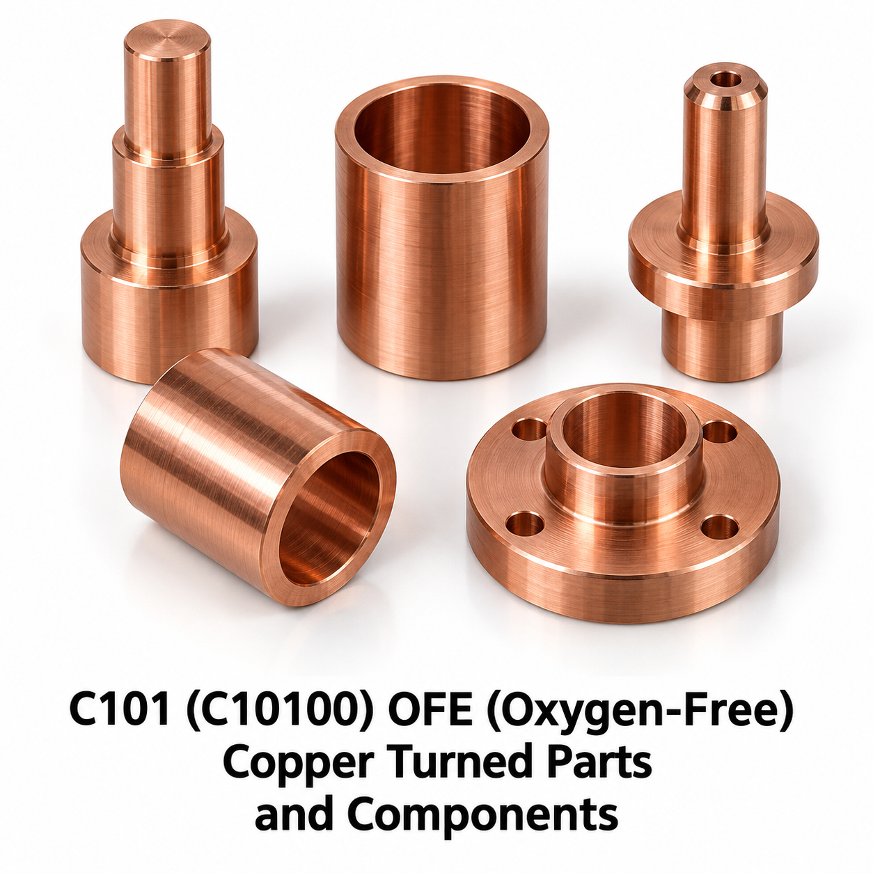 Representative C101 OFE copper machined components