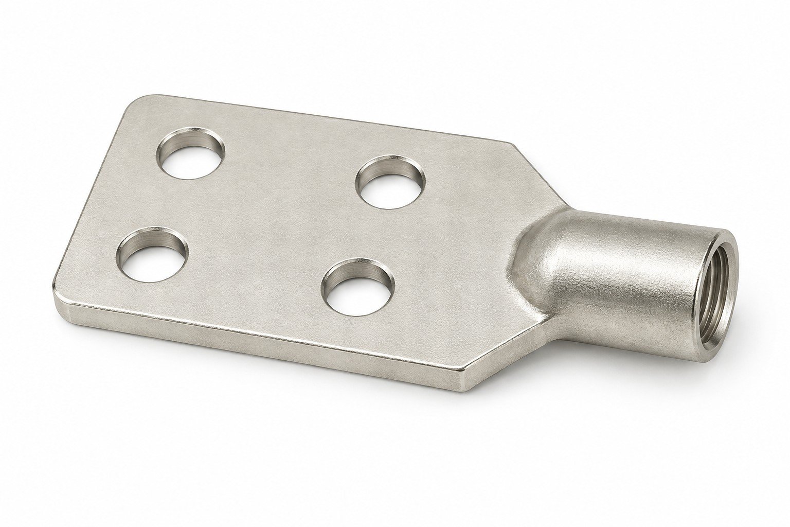 C37700 Forged Brass Transformer Spades — tin-plated finish, NEMA-spaced transformer connector