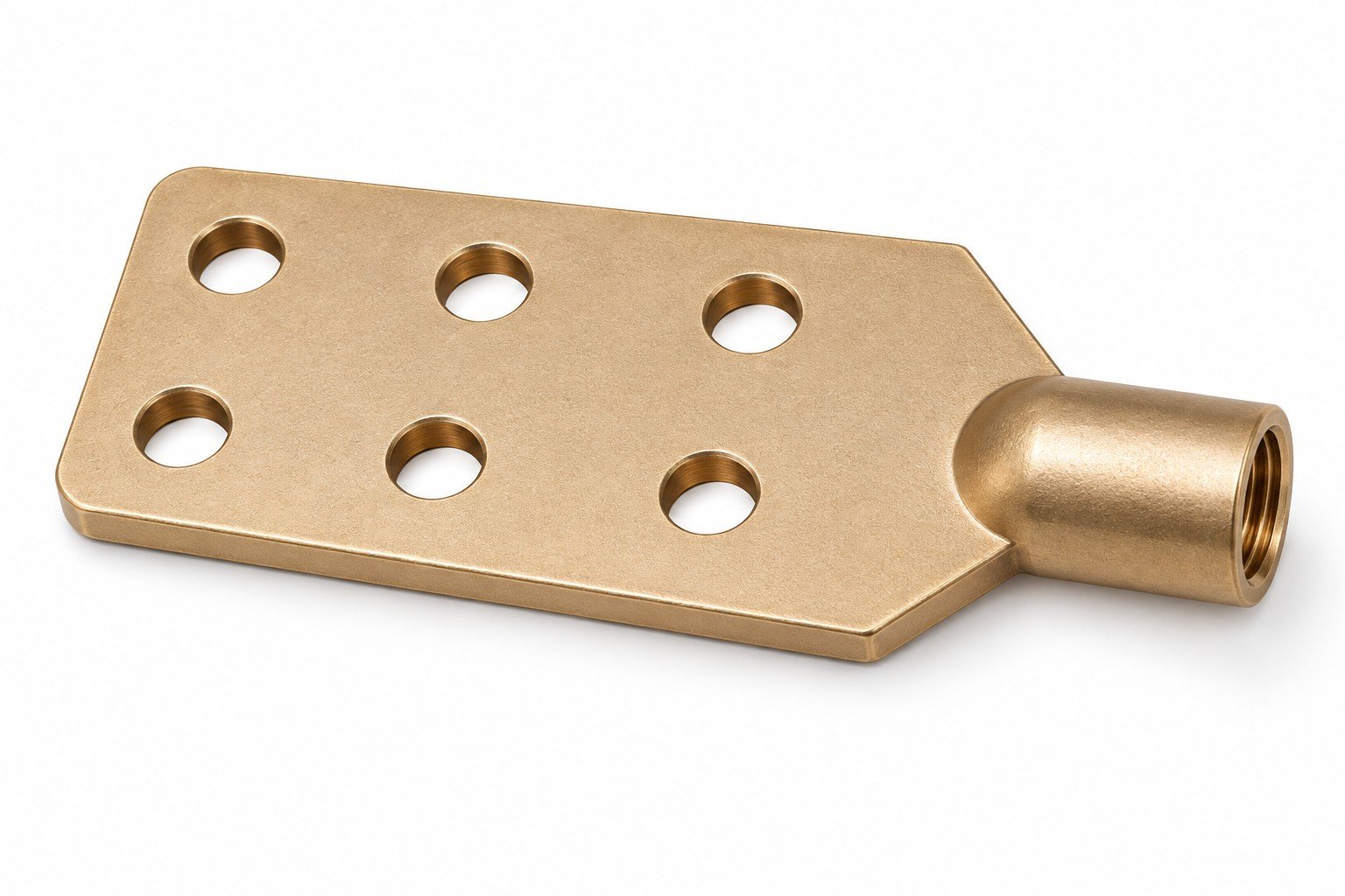 C83600 Transformer Spade Terminals — natural finish, NEMA-spaced transformer connector