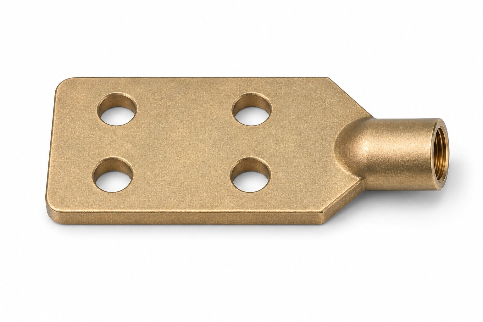 C84400 Bronze Spade Connectors — natural finish, NEMA-spaced transformer connector